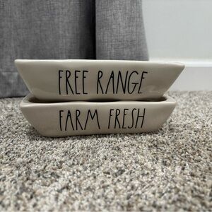 set of two Rae Dunn by Magenta stoneware egg trays